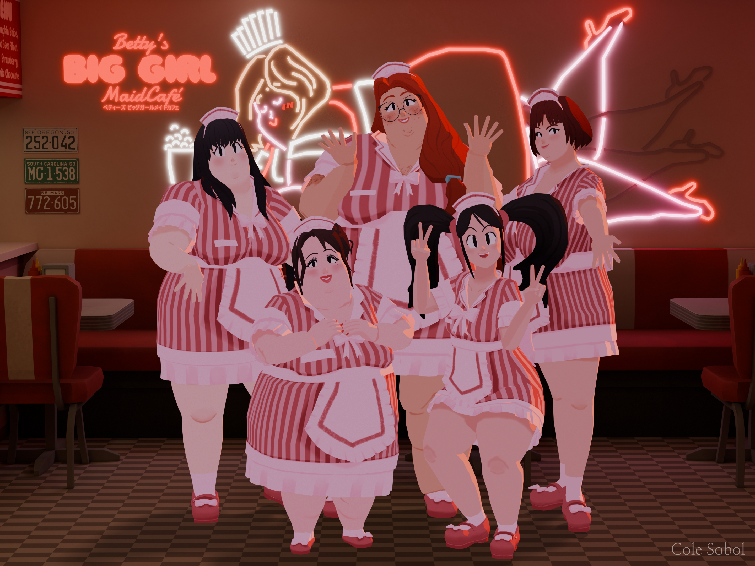 The maids of Betty's Big Girl-Maid Cafe